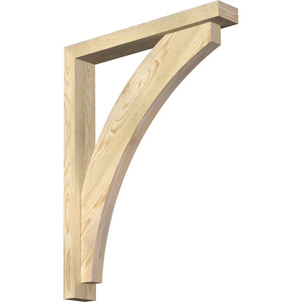 Ekena Millwork Thorton Block Rough Sawn Bracket w/ Offset Brace, Douglas Fir, 4"W x 26"D x 34"H BKT0402X26X34THR05RDF - main